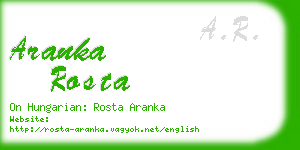 aranka rosta business card